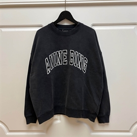 Anine Bing Miles New Classic Sweatshirt, Washed Black 
